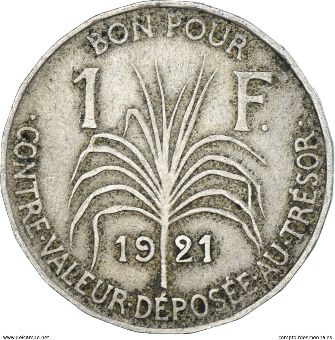 Monnaie, Guadeloupe, 1 Franc, 1921 - Andere & Zonder Classificatie