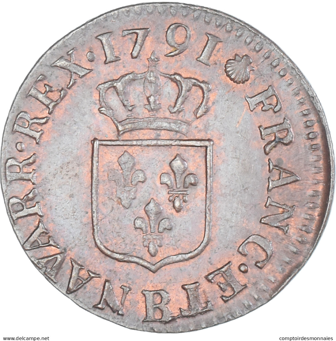 Monnaie, France, Louis XVI, Liard, 1791, Rouen, TTB+, Cuivre, Gadoury:348 - 1774-1791 Louis XVI