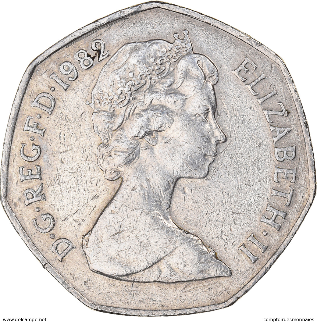 Monnaie, Grande-Bretagne, Elizabeth II, 50 Pence, 1982, TB+, Cupro-nickel - 50 Pence