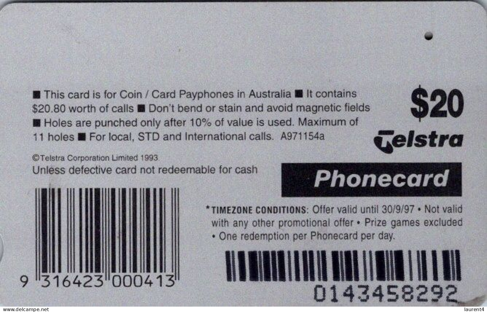 9-3-2024 (Phonecard) Timezone - $ 5.00 + 10.00 - 20.00 Phonecard - Carte De Téléphoone (3+1 Cards) - Australia