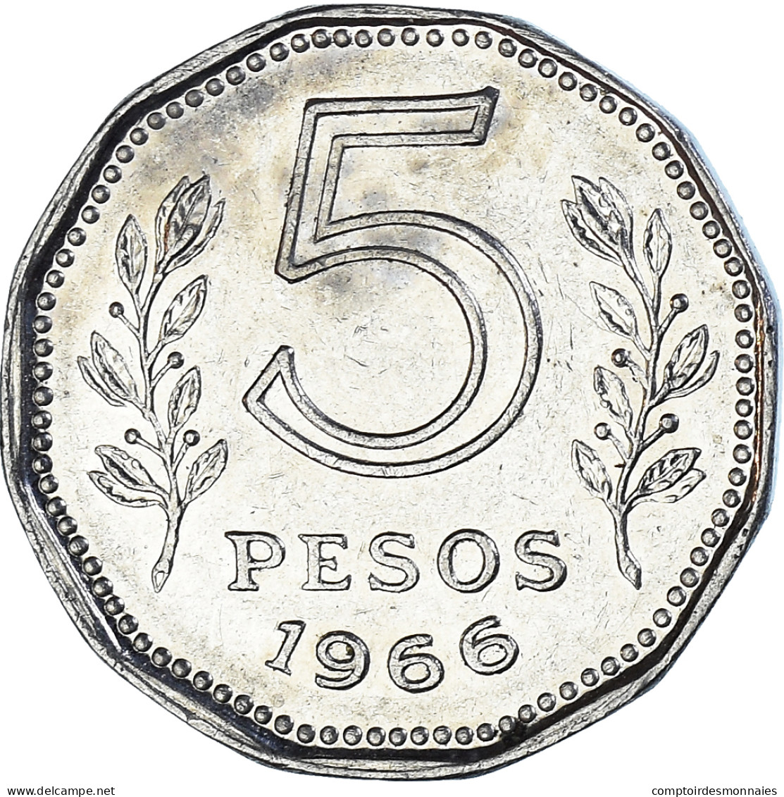 Monnaie, Argentine, 5 Pesos, 1966 - Argentina