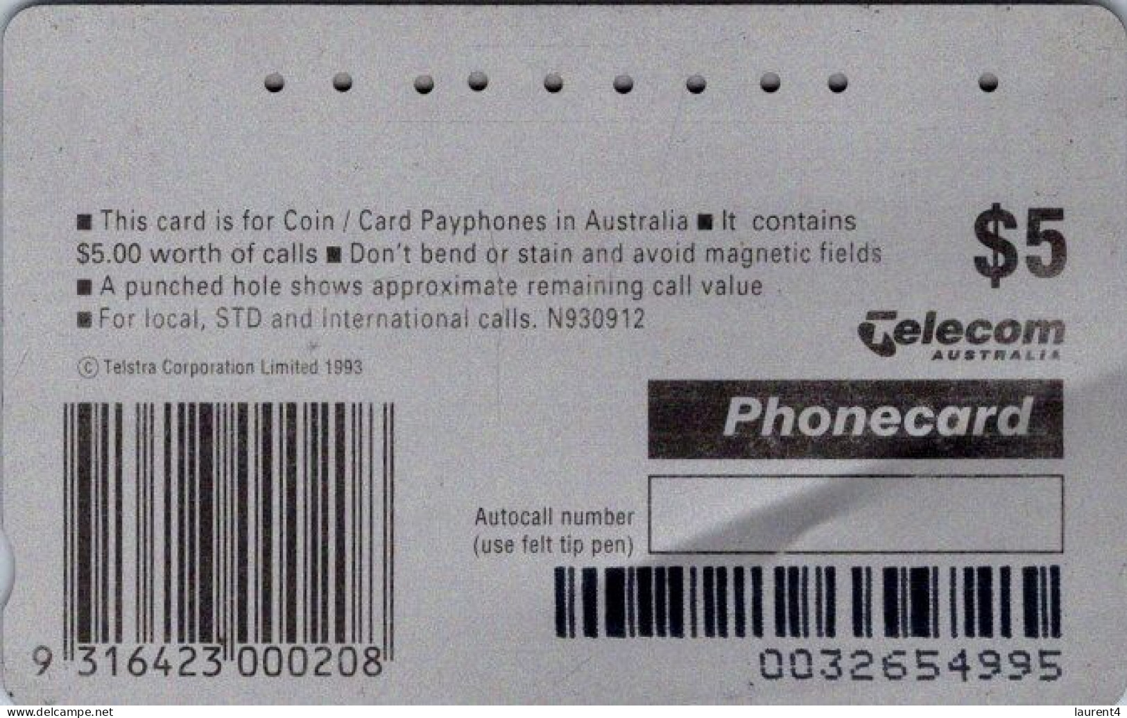 9-3-2024 (Phonecard) Marine Plankton - $ 5.00 - Phonecard - Carte De Téléphoone (1 Card) Thin Bent - Australie