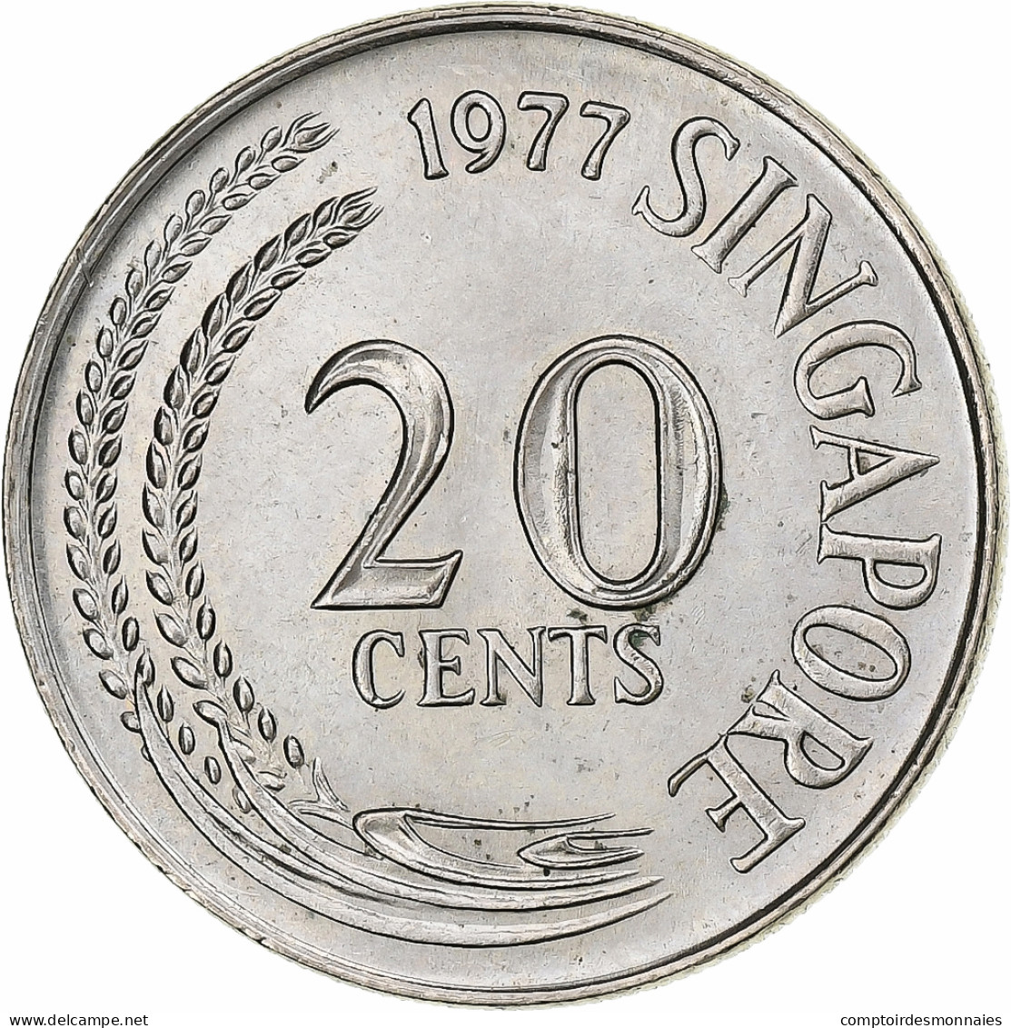 Monnaie, Singapour, 20 Cents, 1977, Singapore Mint, SPL, Cupro-nickel, KM:4 - Singapur