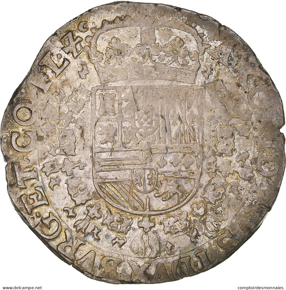 Monnaie, Pays-Bas Espagnols, Flandre, Philippe IV, Patagon, 1628, Bruges, TB+ - …-1795 : Periodo Antico