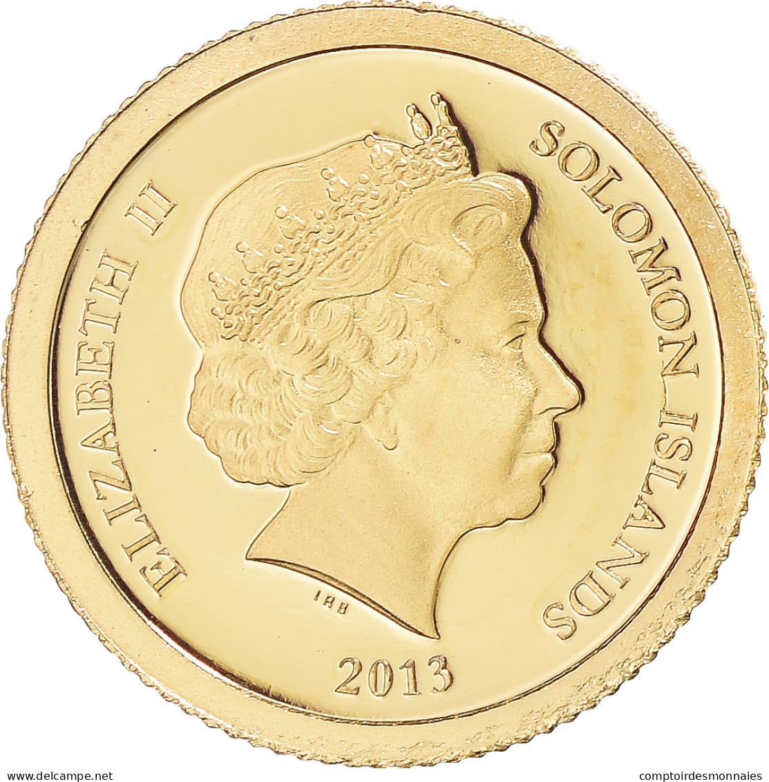 Monnaie, Îles Salomon, Elizabeth II, Colosse De Rhodes, Dollar, 2013, FDC, Or - Salomonen