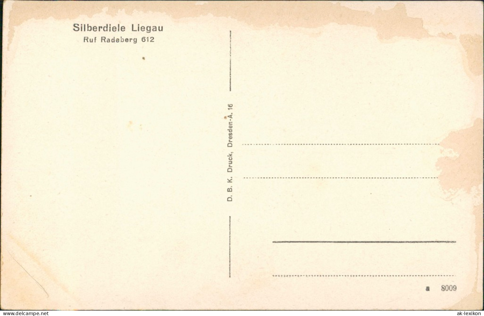 Liegau-Augustusbad-Radeberg 4 Bild Silberdiele Innen Und Außen 1938 - Radeberg