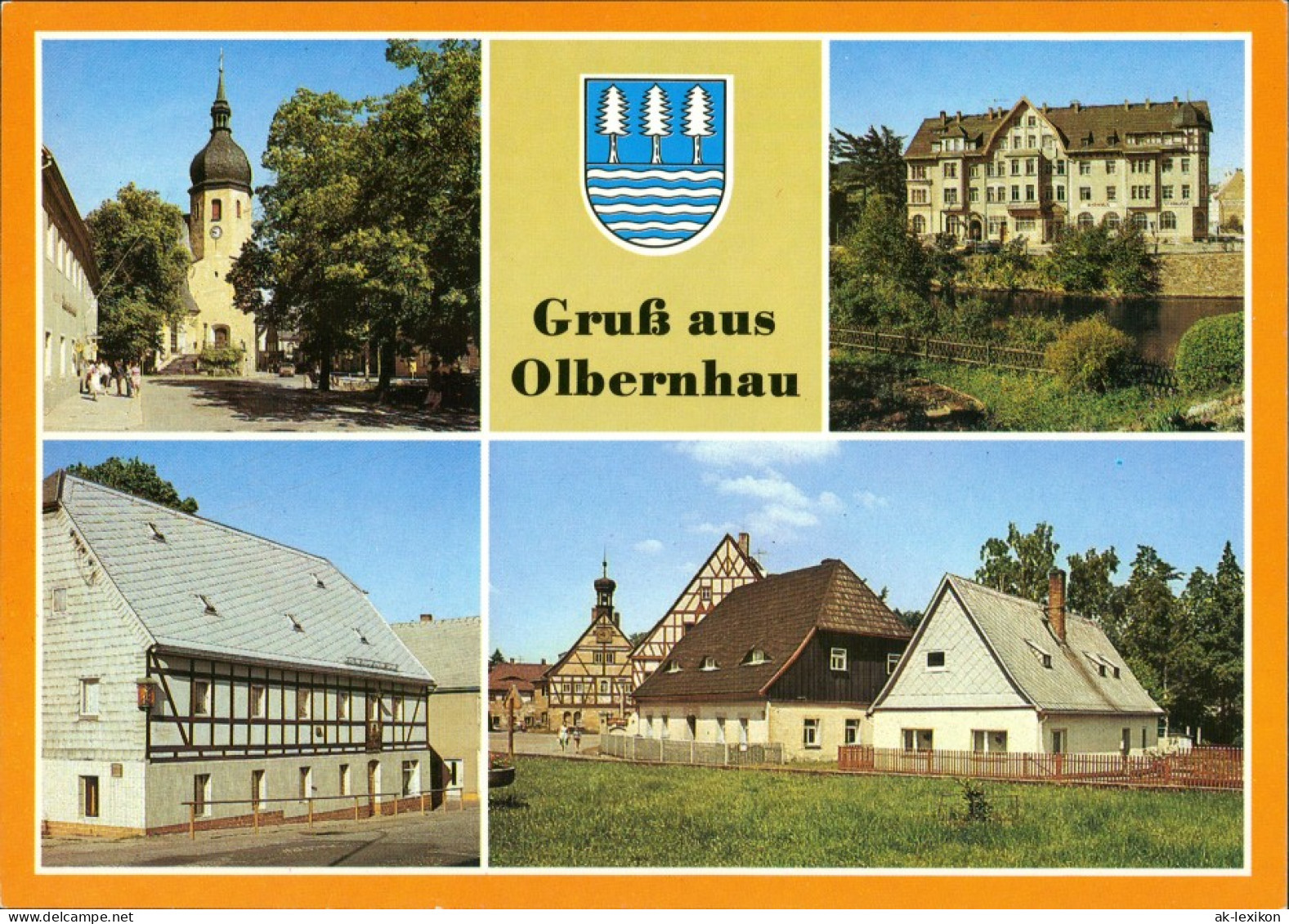 Olbernhau DDR Mehrbild-AK Mit Kirche, Rathaus, Gaststätte Wilder Mann Uvm. 1987 - Olbernhau