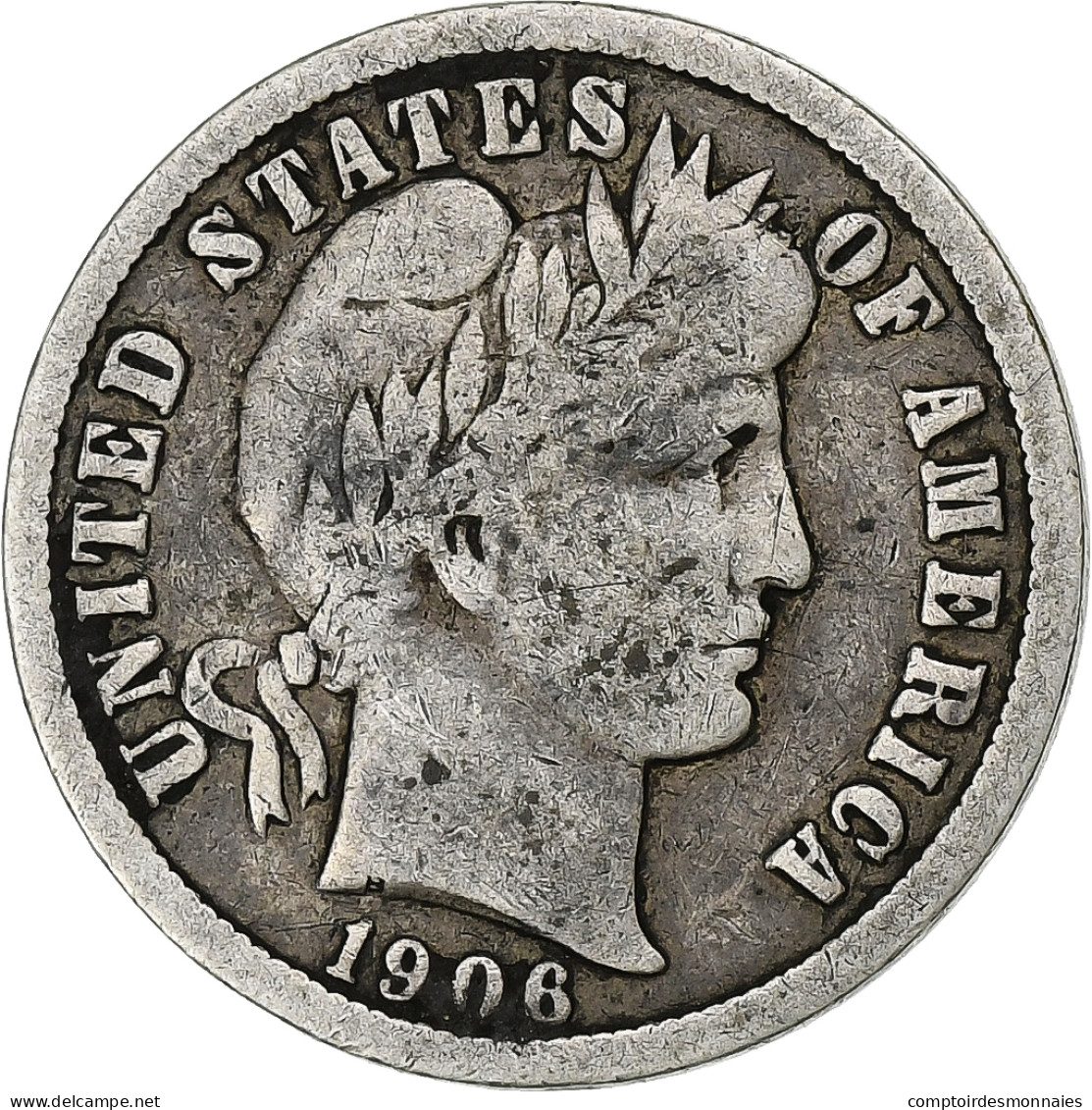 États-Unis, Barber Dime, Dime, 1906, U.S. Mint, Denver, TB+, Argent, KM:113 - Andere & Zonder Classificatie