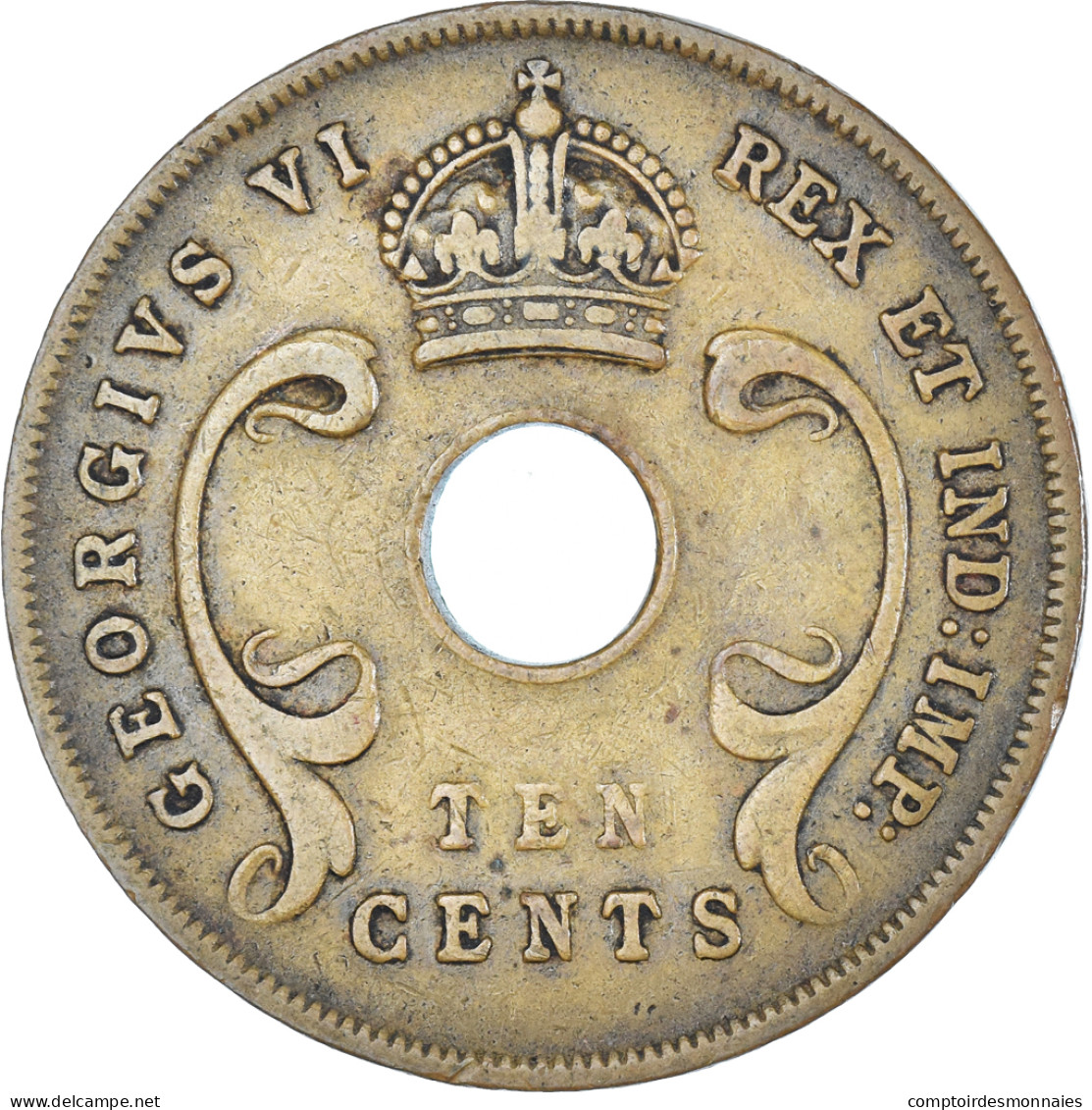 Monnaie, Afrique Orientale, 10 Cents, 1943 - Colonia Britannica