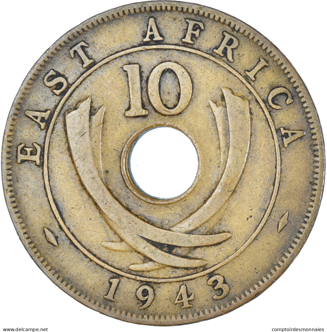 Monnaie, Afrique Orientale, 10 Cents, 1943 - British Colony
