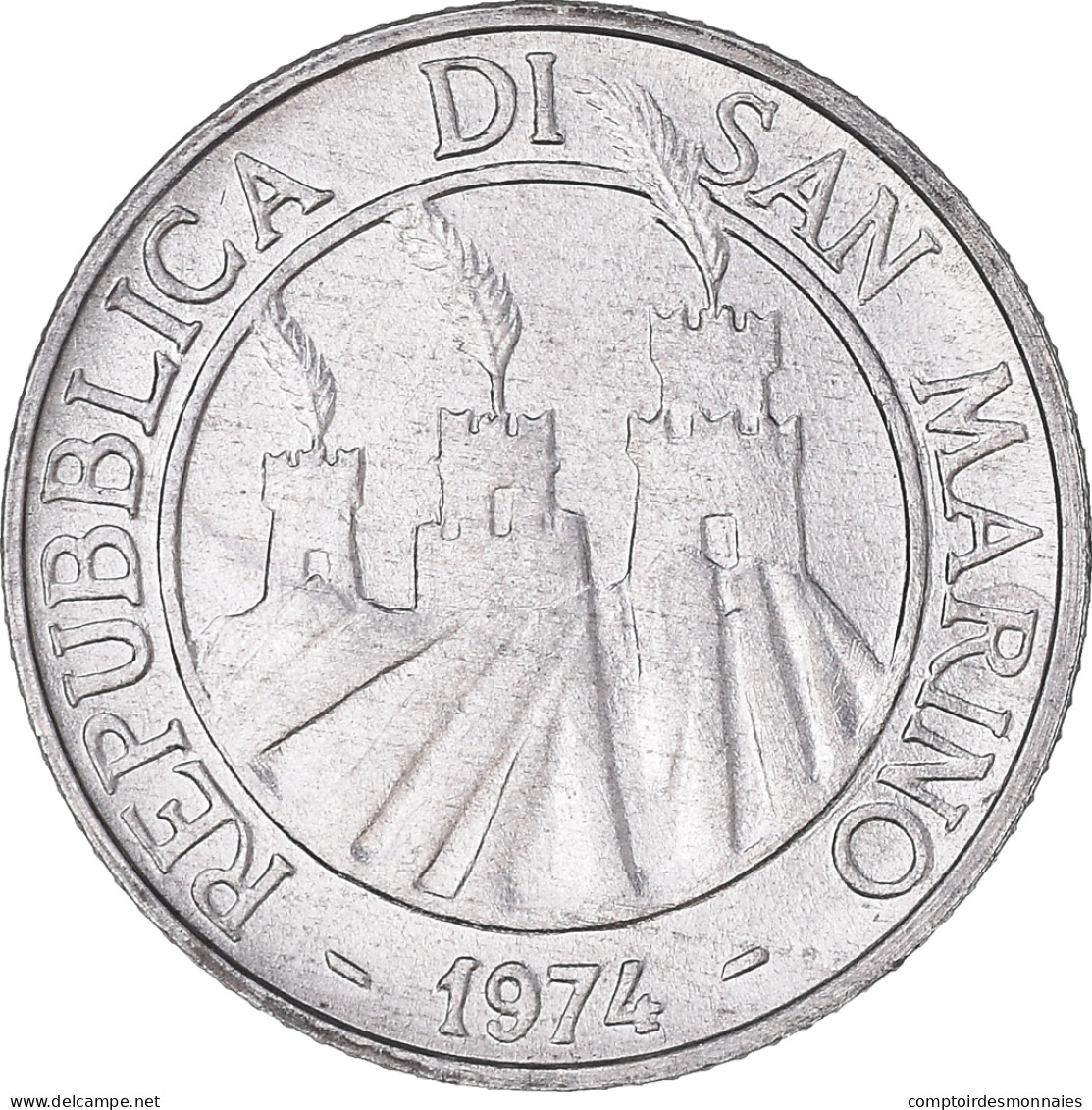 Monnaie, Saint Marin , 2 Lire, 1974, Rome, SPL, Aluminium, KM:31 - Saint-Marin