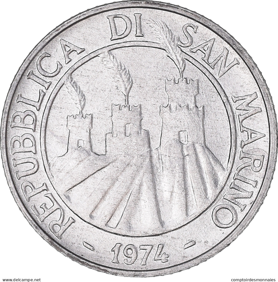 Monnaie, Saint Marin , 2 Lire, 1974, Rome, SPL, Aluminium, KM:31 - San Marino