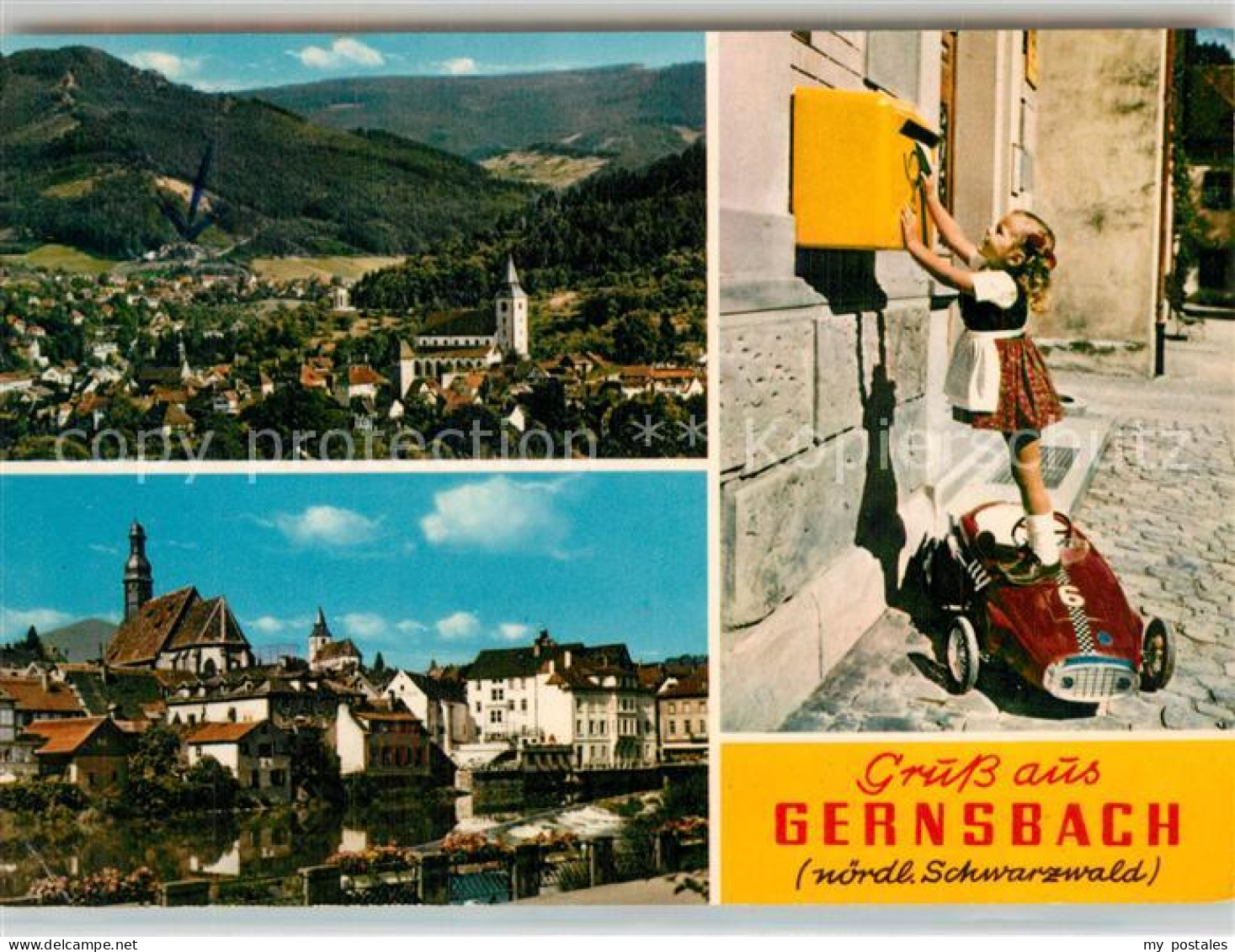73365106 Gernsbach Panorama Teilansicht Maedchen Am Postkasten Gernsbach - Gernsbach