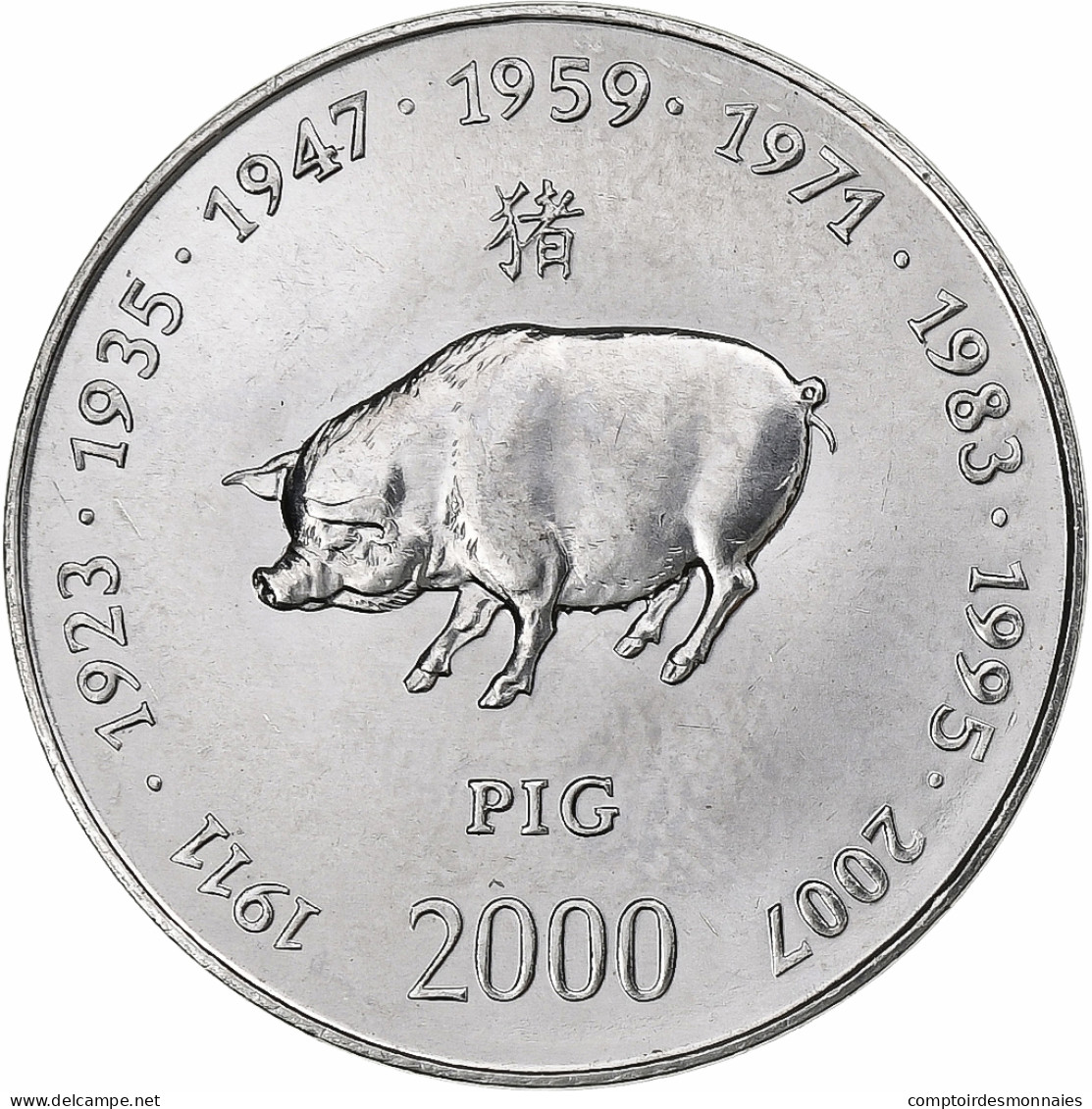 Monnaie, Somalie, 10 Shillings / Scellini, 2000, FDC, Nickel Clad Steel, KM:101 - Somalia
