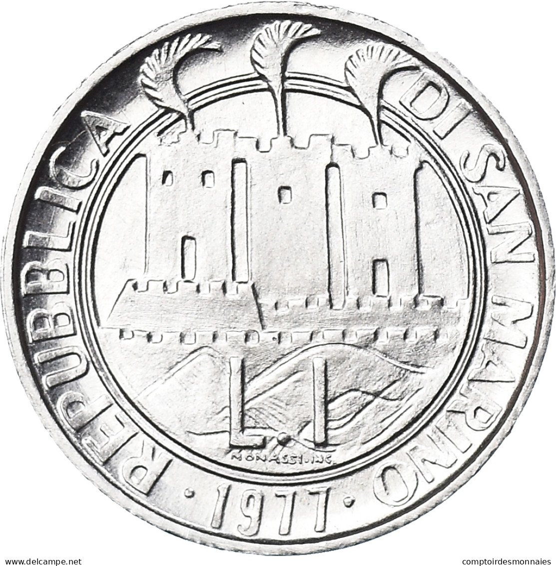 Monnaie, Saint Marin , Lira, 1977, Rome, FDC, FDC, Aluminium, KM:63 - San Marino