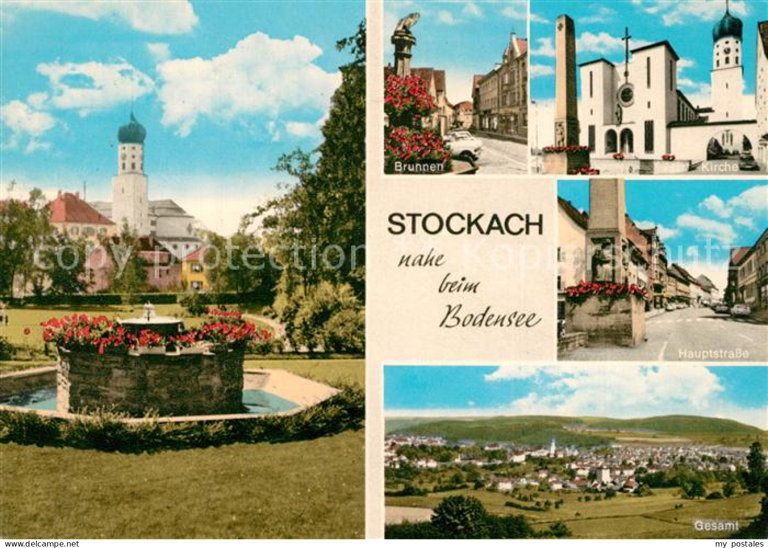 73364611 Stockach Bodensee Kirche Brunnen Park Hauptstrasse Panorama Stockach Bo - Stockach