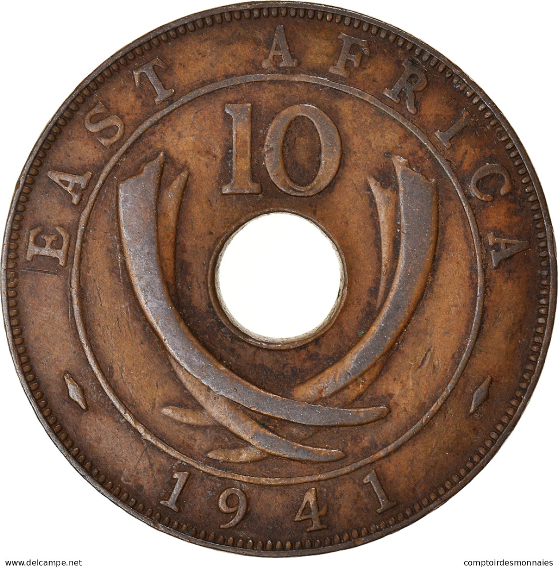 Monnaie, Afrique Orientale, 10 Cents, 1941 - Colonia Britannica