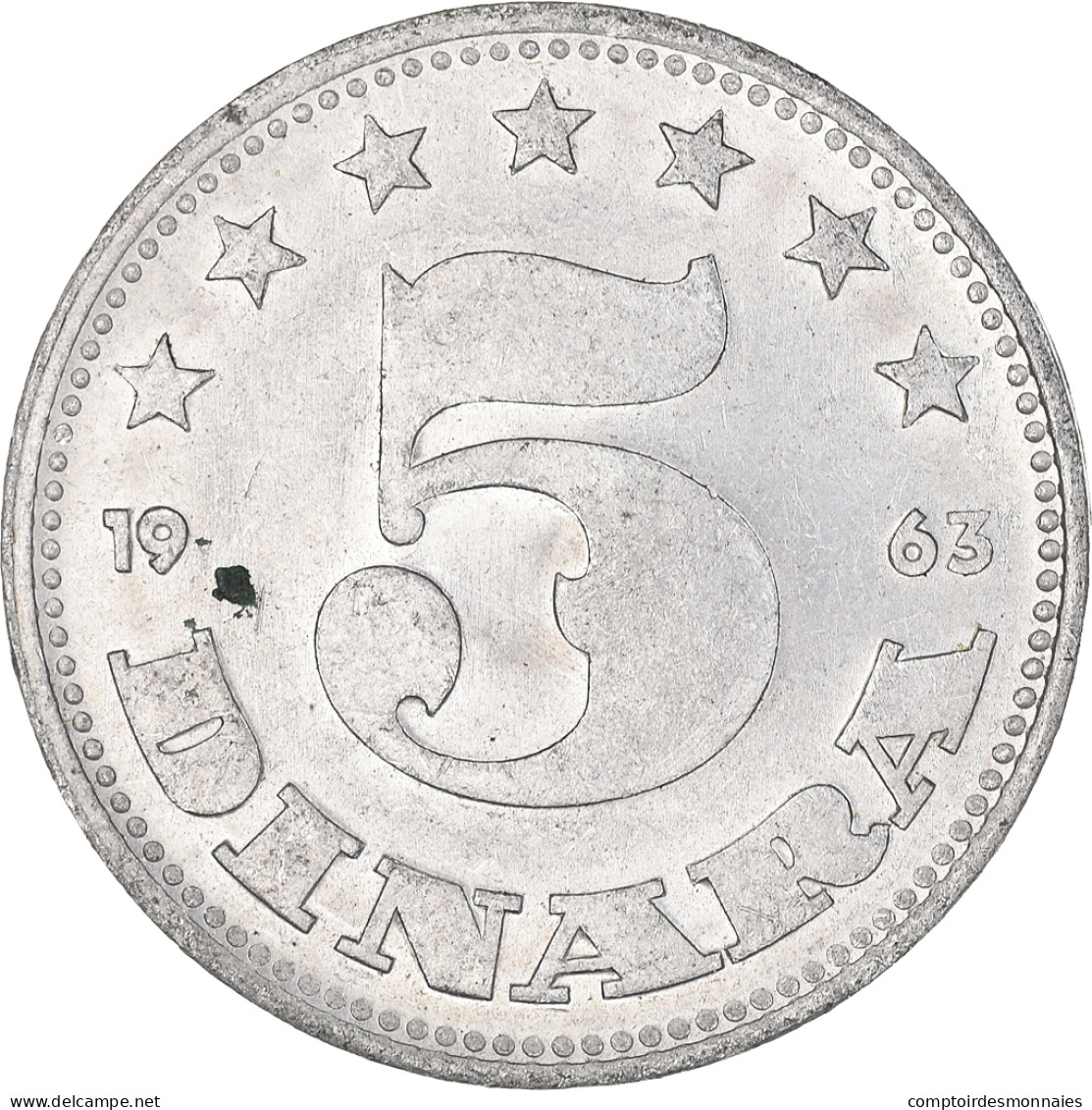 Monnaie, Yougoslavie, 5 Dinara, 1963 - Joegoslavië