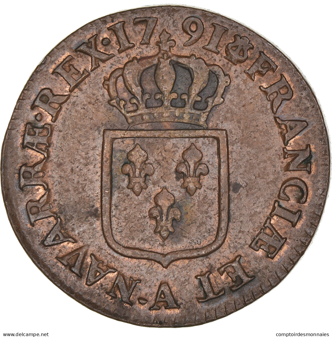 Monnaie, France, Louis XVI, Sol Ou Sou, Sol, 1791, Paris, SUP, Cuivre - 1774-1791 Louis XVI