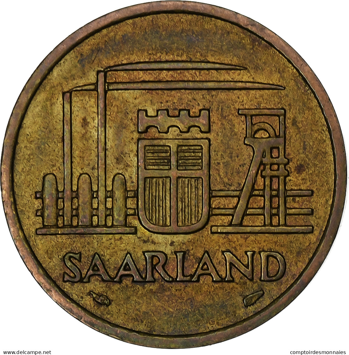 Monnaie, Saare, 20 Franken, Paris, TB, Bronze-Aluminium, KM:2 - 20 Franken