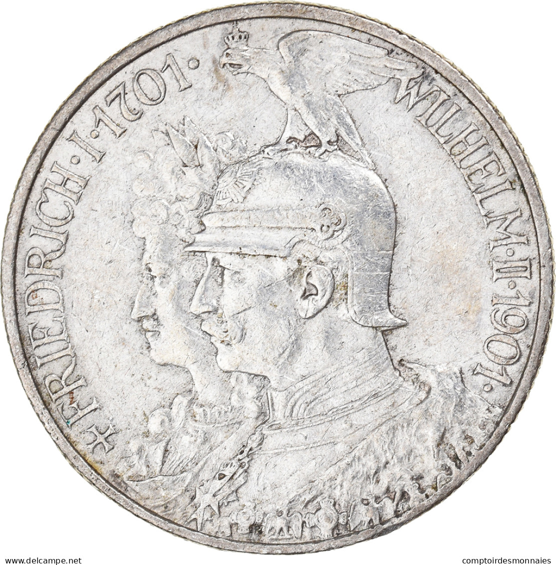 Monnaie, Etats Allemands, PRUSSIA, Wilhelm II, 2 Mark, 1901, Berlin, TTB+ - Autres & Non Classés