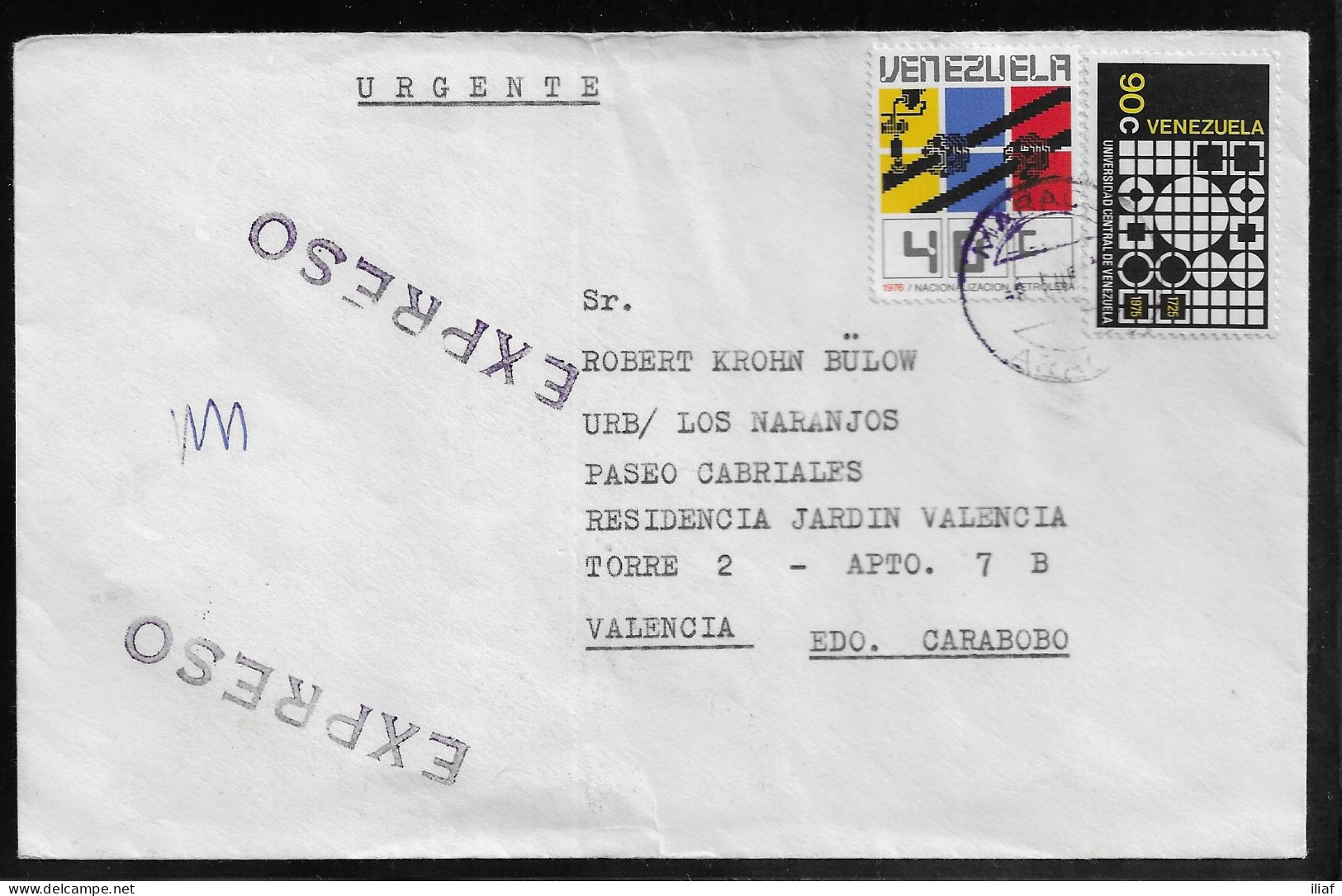Venezuela. Air Mail Letter With Stamp Sc. 1147, 1157 Sent From Aragua At 29.01.1979 To Spain. - Venezuela