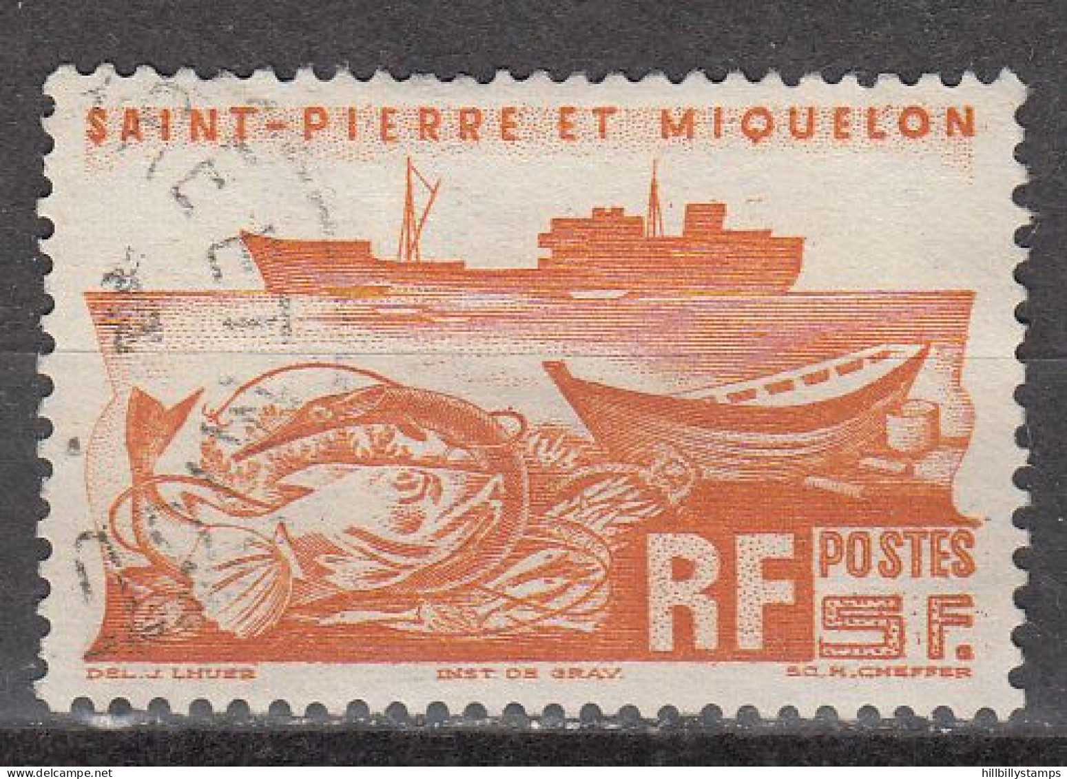 SAINT PIERRE AND MIQUELON    SCOTT NO 337  USED  YEAR 1947 - Gebruikt