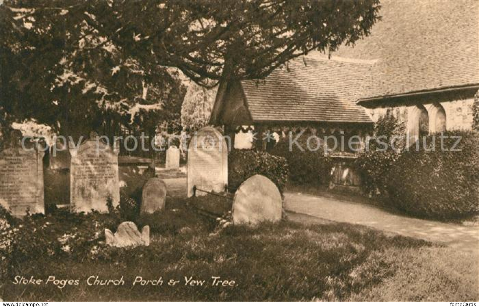 43339437 Stoke Poges Church Porch Yew Tree  - Buckinghamshire