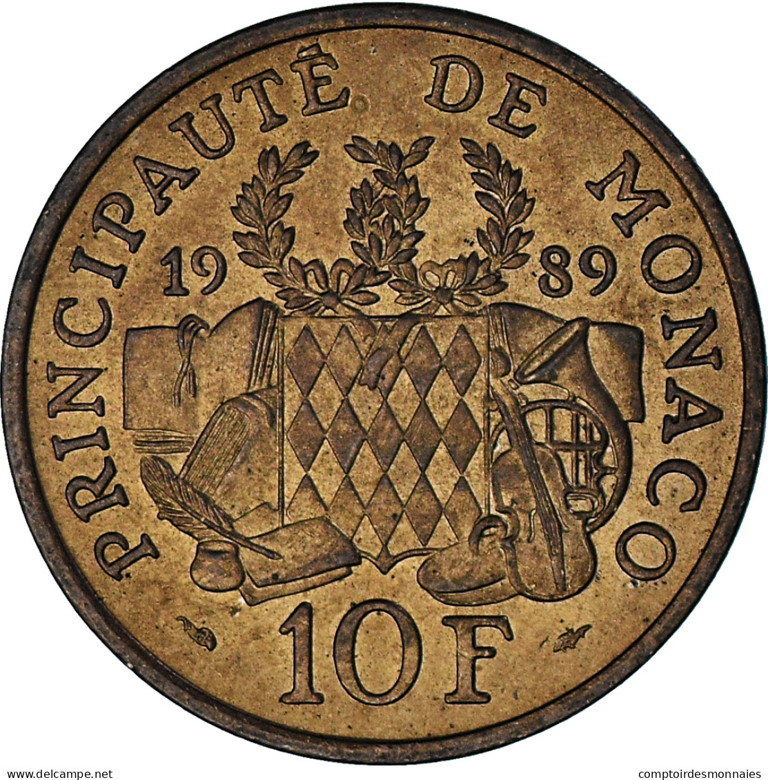 Monaco, Rainier III, 10 Francs, 1989, TTB, Nickel-Aluminum-Bronze, Gadoury:MC - 1960-2001 Nouveaux Francs