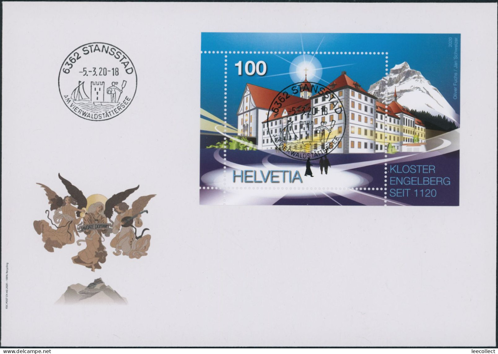 Suisse - 2020 - Engelberg - Block - Ersttagsbrief FDC ET - Ersttag Voll Stempel - Briefe U. Dokumente