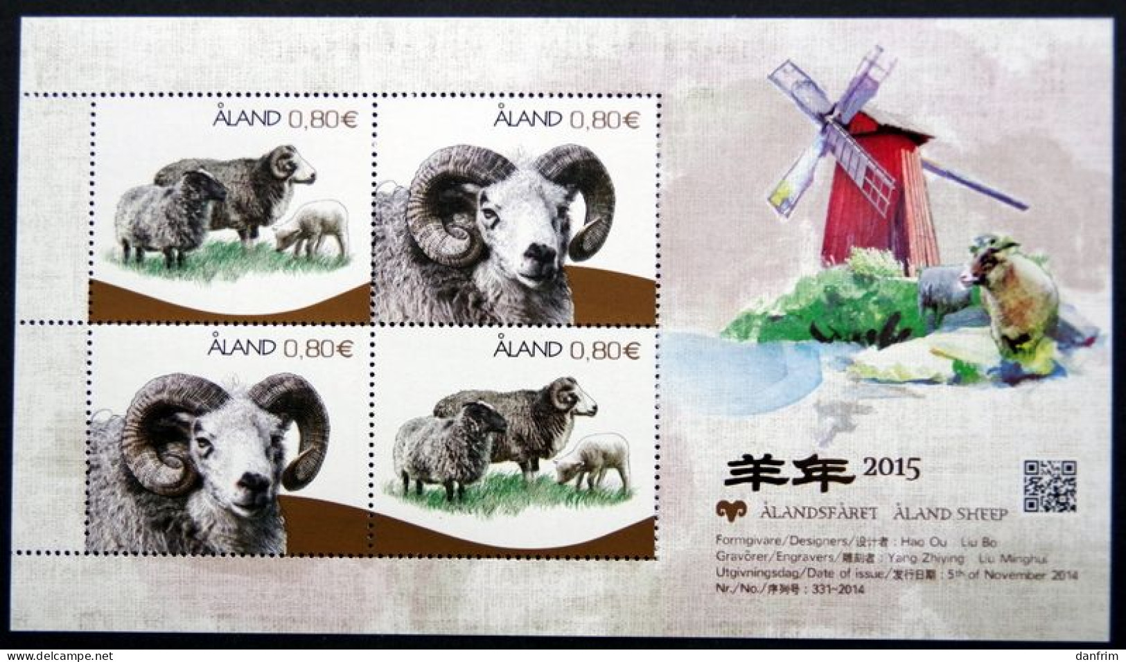 Aland 2014 Year Of The Sheep MiNr. 400-1 Block 14  MNH (**)  (lot 2271) - Ålandinseln