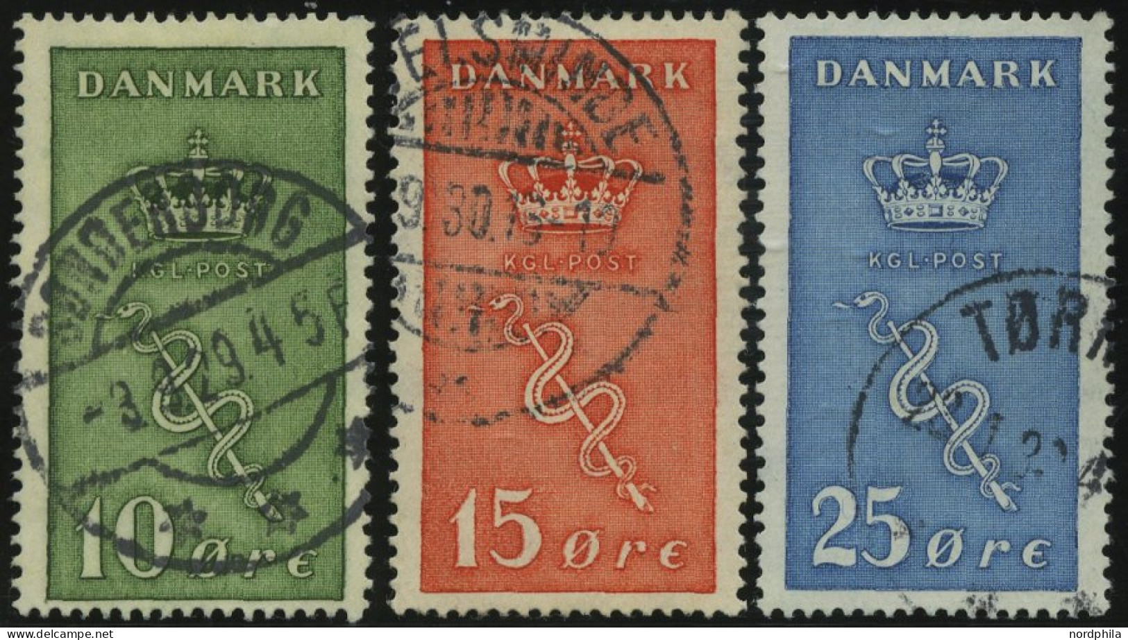 DÄNEMARK 177-79 O, 1929, Kampf Gegen Den Krebs, Prachtsatz, Mi. 50.- - Used Stamps