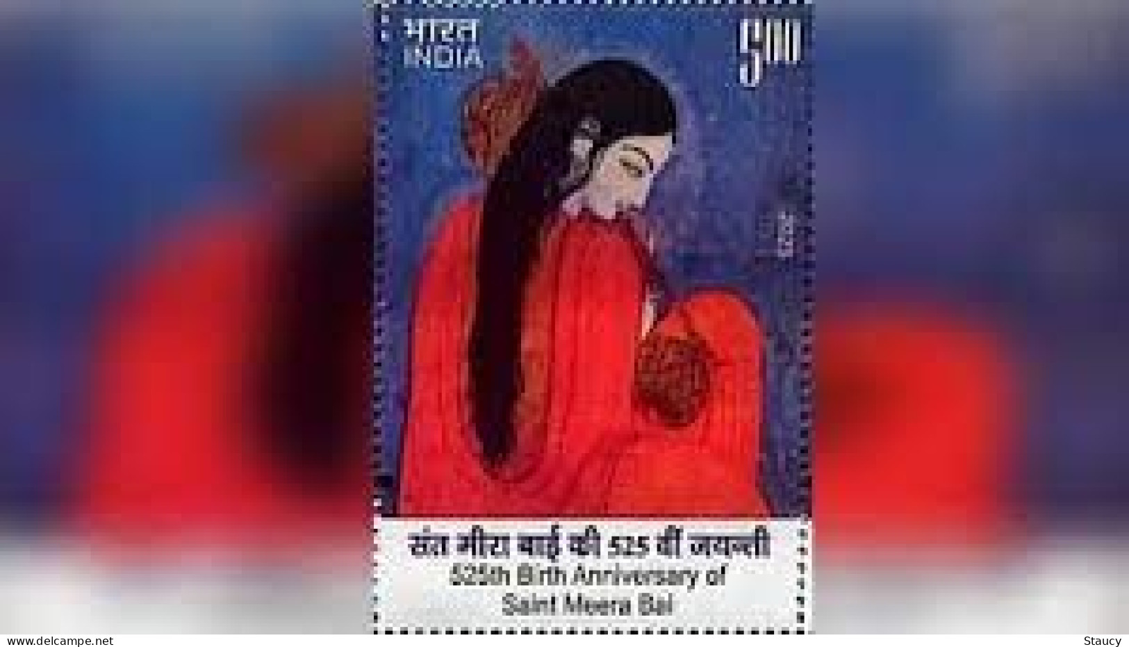 India 2023 525th BIRTH ANNIVERSARY OF SAINT MEERABAI / MEERA BAI Rs.5 Full Sheet Of 25 Stamps MNH As Per Scan - Ungebraucht