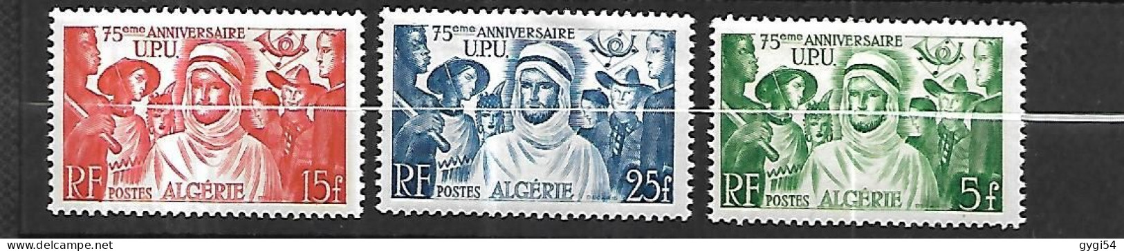 ALGERIE 1949   UPU  Cat Yt 276, 277, 278   Série Complète N** MNH - Neufs