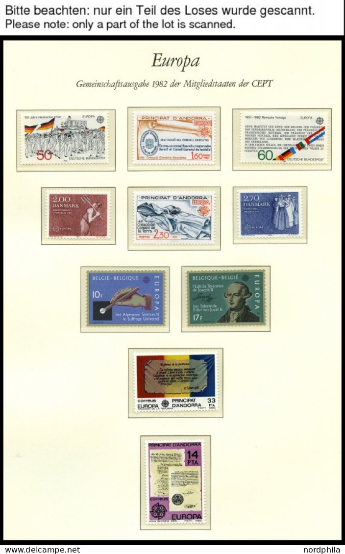 EUROPA UNION **, 1982, Historische Ereignisse, Kompletter Jahrgang, Pracht, Mi. 112.20 - Sammlungen