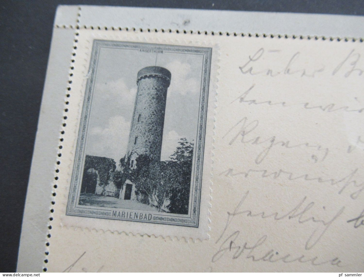 Österreich / Tschechien 1900 Kartenbrief 10 Heller Strichstempel Marienbad 6 Nach Freiburg Im Breisgau Mit Ank. Stempel - Carte-Lettere