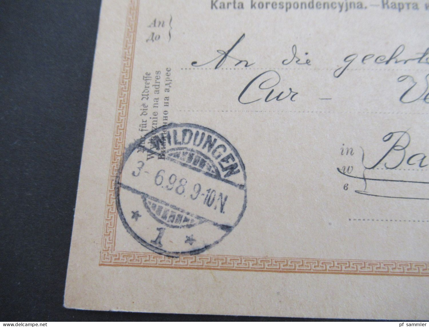 Österreich / Ukraine 1898 GA 2 Kreuzer Lemberg - Bad Wildungen Abs. Dr. / KuK Universitätsprofessor In Lemberg Galizien - Briefkaarten