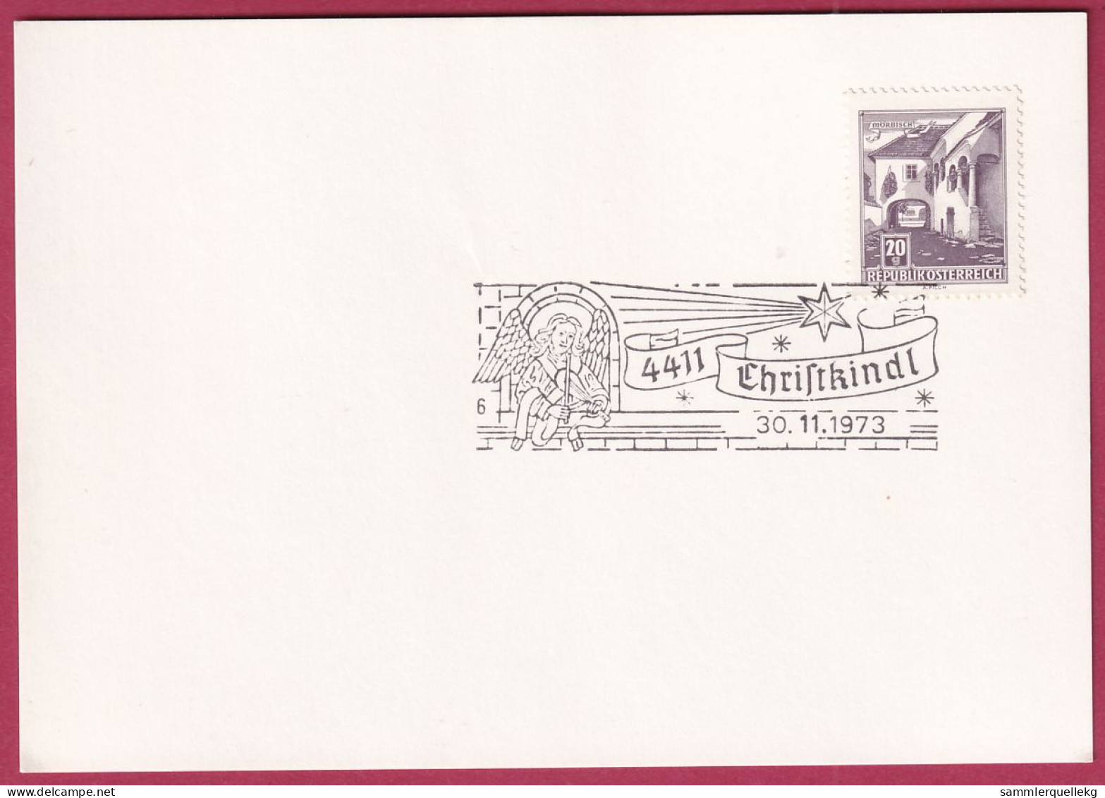 Österreich Sonderstempel Auf Karte, 4411 Christkindl 30. 11. 1973 - Lettres & Documents
