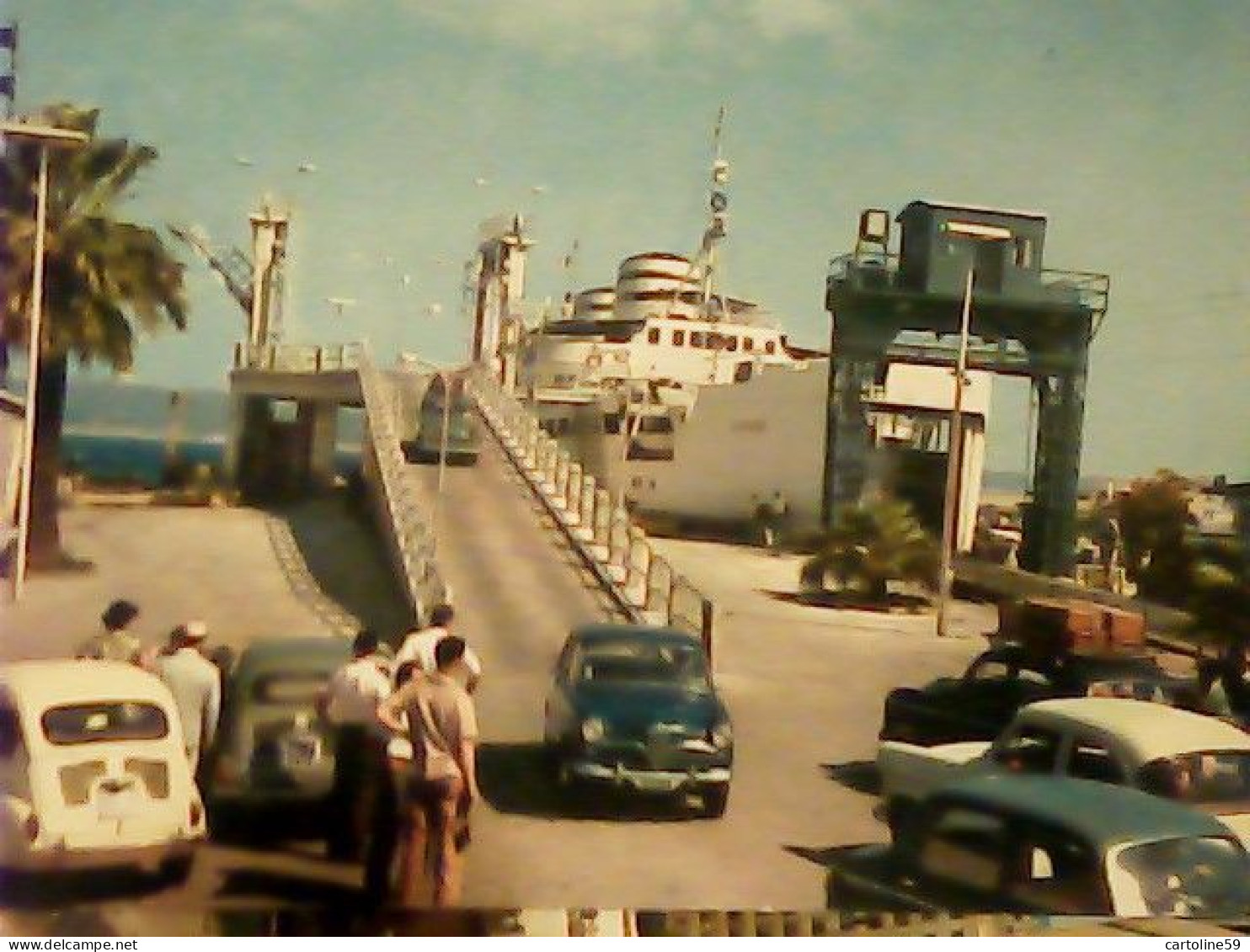 VILLA SAN GIOVANNI NAVE SHIP FERRY"CARIDDI AUTO CAR VOITURES VB1958 JU5095 - Reggio Calabria