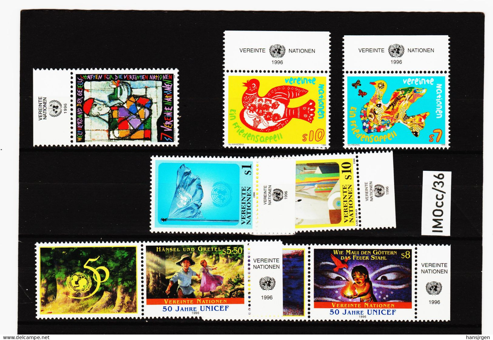 IMOcc/36 VEREINTE NATIONEN UNO WIEN 1996 MICHL  202/04 + 216/19  Mit TABS ** Postfrisch  SIEHE ABBILDUNG - Unused Stamps