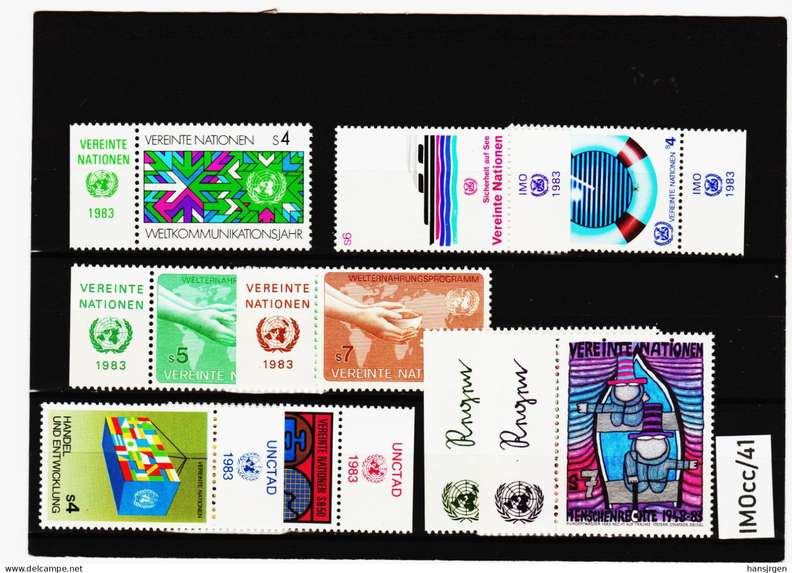 IMOcc/41 VEREINTE NATIONEN UNO WIEN 1983 MICHL  29/37  Mit TABS ** Postfrisch  SIEHE ABBILDUNG - Unused Stamps