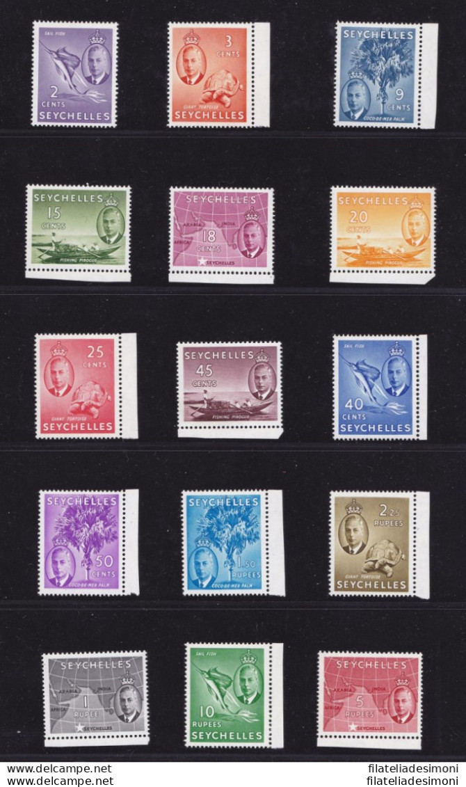 1952 SEYCHELLES, SG N° 158/172 Set Of 15 MNH/** - Other & Unclassified