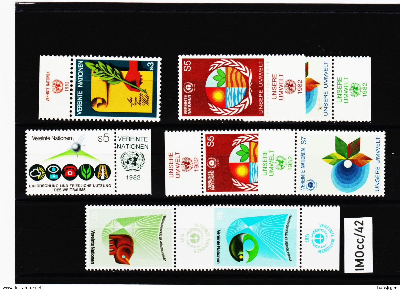 IMOcc/42 VEREINTE NATIONEN UNO WIEN 1982 MICHL  23/28  Mit TABS ** Postfrisch  SIEHE ABBILDUNG - Unused Stamps