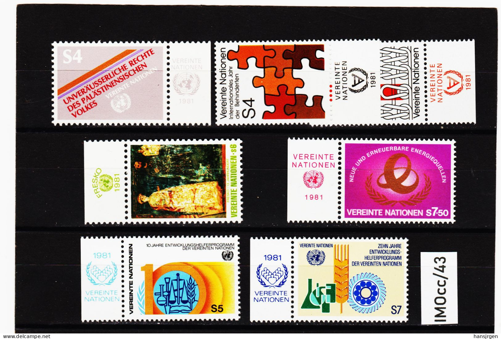 IMOcc/43 VEREINTE NATIONEN UNO WIEN 1981 MICHL  16/22  Mit TABS ** Postfrisch  SIEHE ABBILDUNG - Nuovi