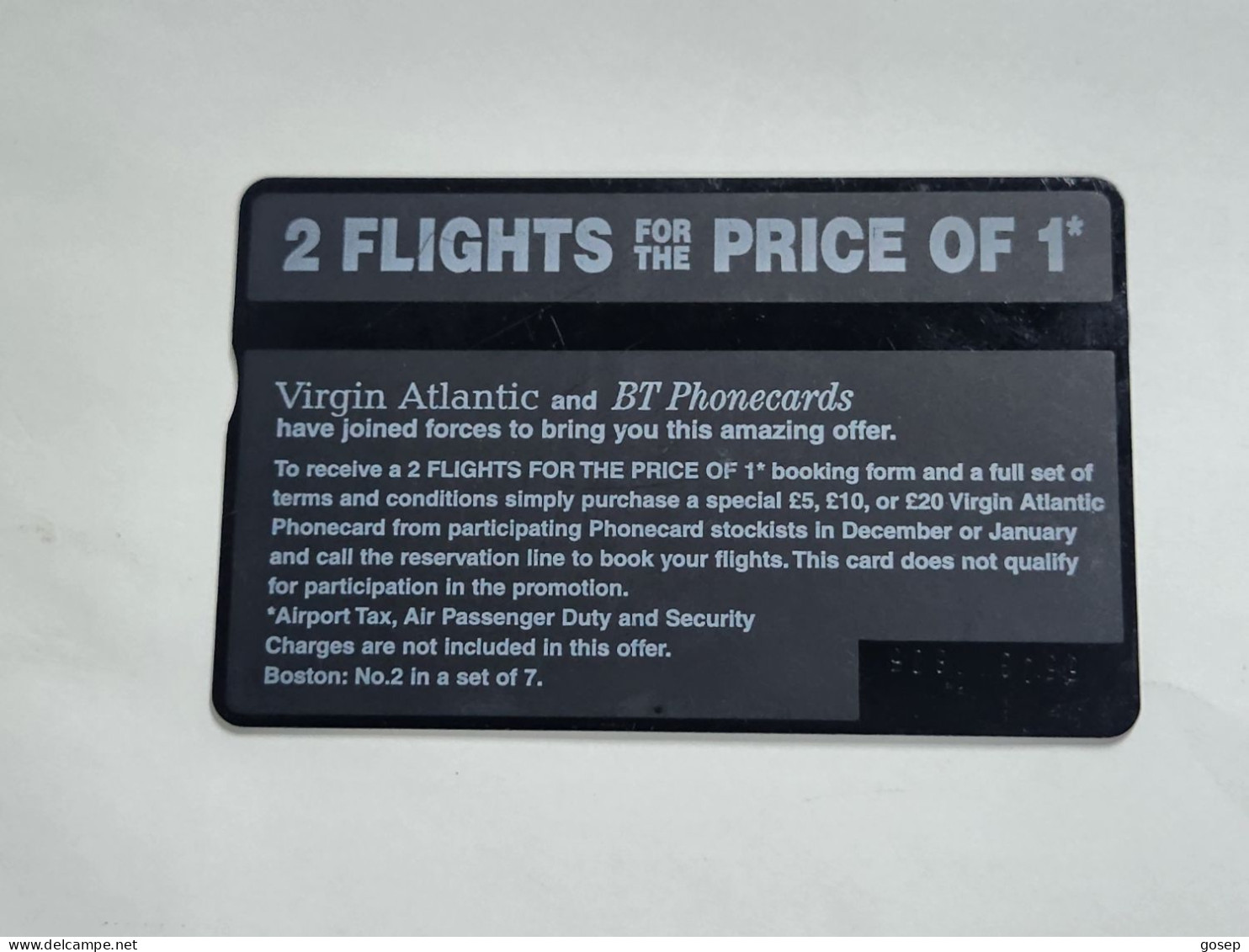 United Kingdom-(BTA136)-Virgin Atlantic-BOTSON-(656)(20units)(550G11805)price Cataloge1.50£-used+1card Prepiad Free - BT Advertising Issues