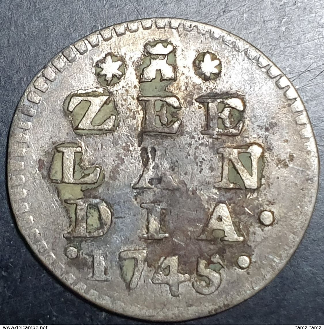 Provincial Dutch Netherlands Zeeland Zeelandia 2 Stuiver 1745 Silver - Provinciale Munten