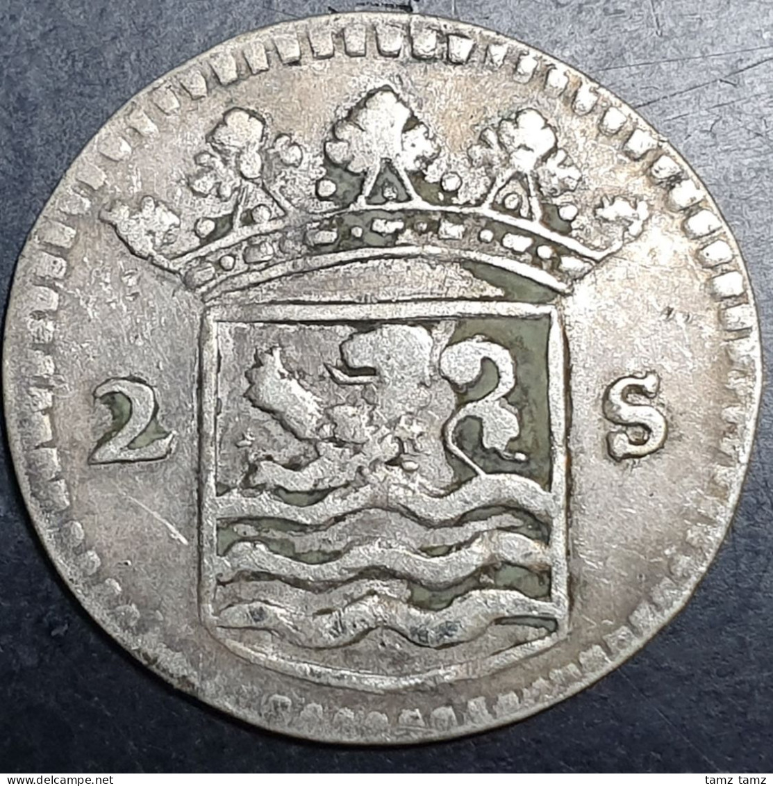 Provincial Dutch Netherlands Zeeland Zeelandia 2 Stuiver 1745 Silver - Provincial Coinage
