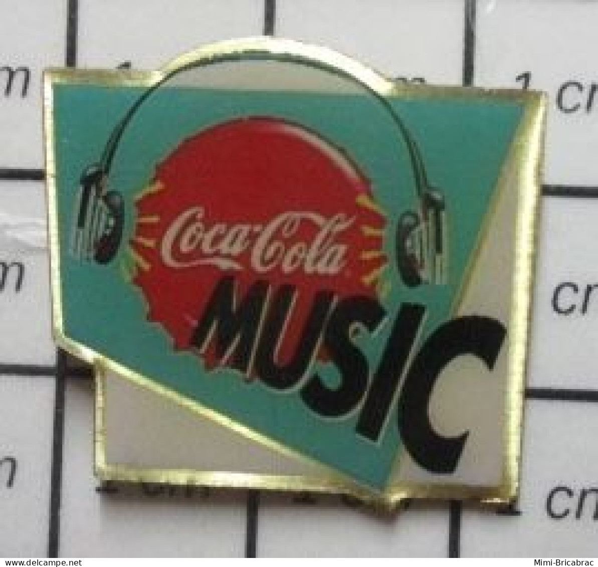 718c  Pin's Pins / Beau Et Rare / MARQUES / COCA-COLA MUSIC CASQUE ECOUTEURS - Coca-Cola