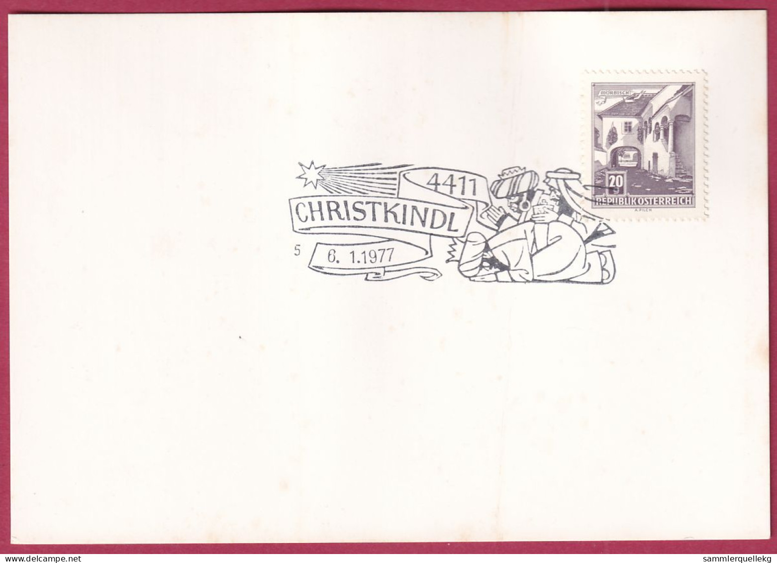 Österreich Sonderstempel Auf Karte, 4411 Christkindl 6. 1. 1977 - Brieven En Documenten