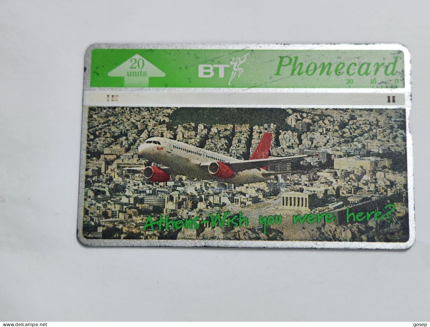 United Kingdom-(BTA141)-Virgin Atlantic-ATHENS-(658)(20units)(570A19649)price Cataloge1.50£-used-1 Card Prepiad Free - BT Advertising Issues